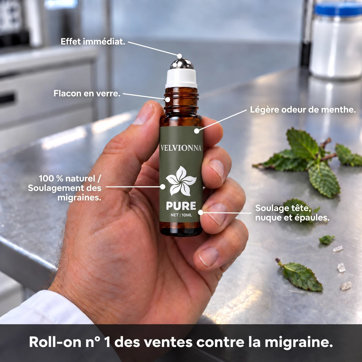 Détails du roll-on Velvionna Pure