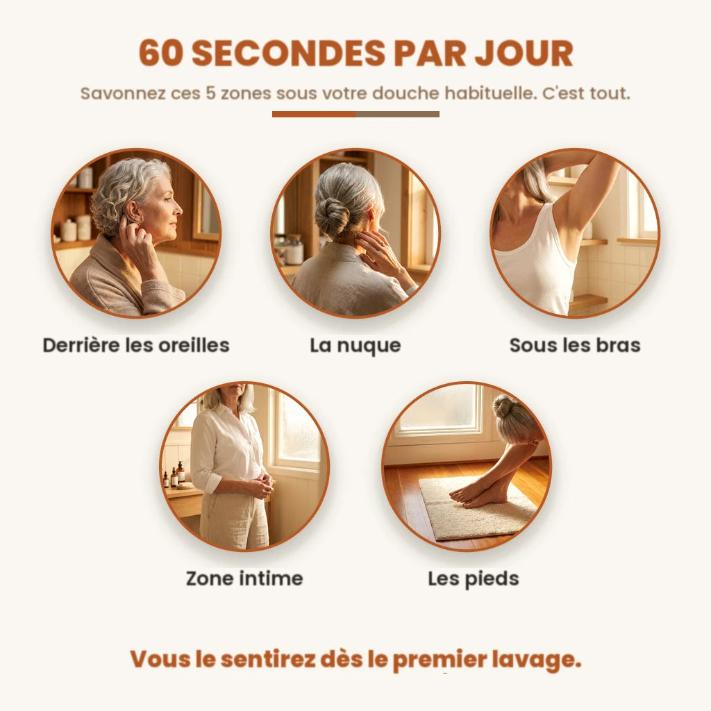 60 secondes par jour : les 5 zones à savonner
